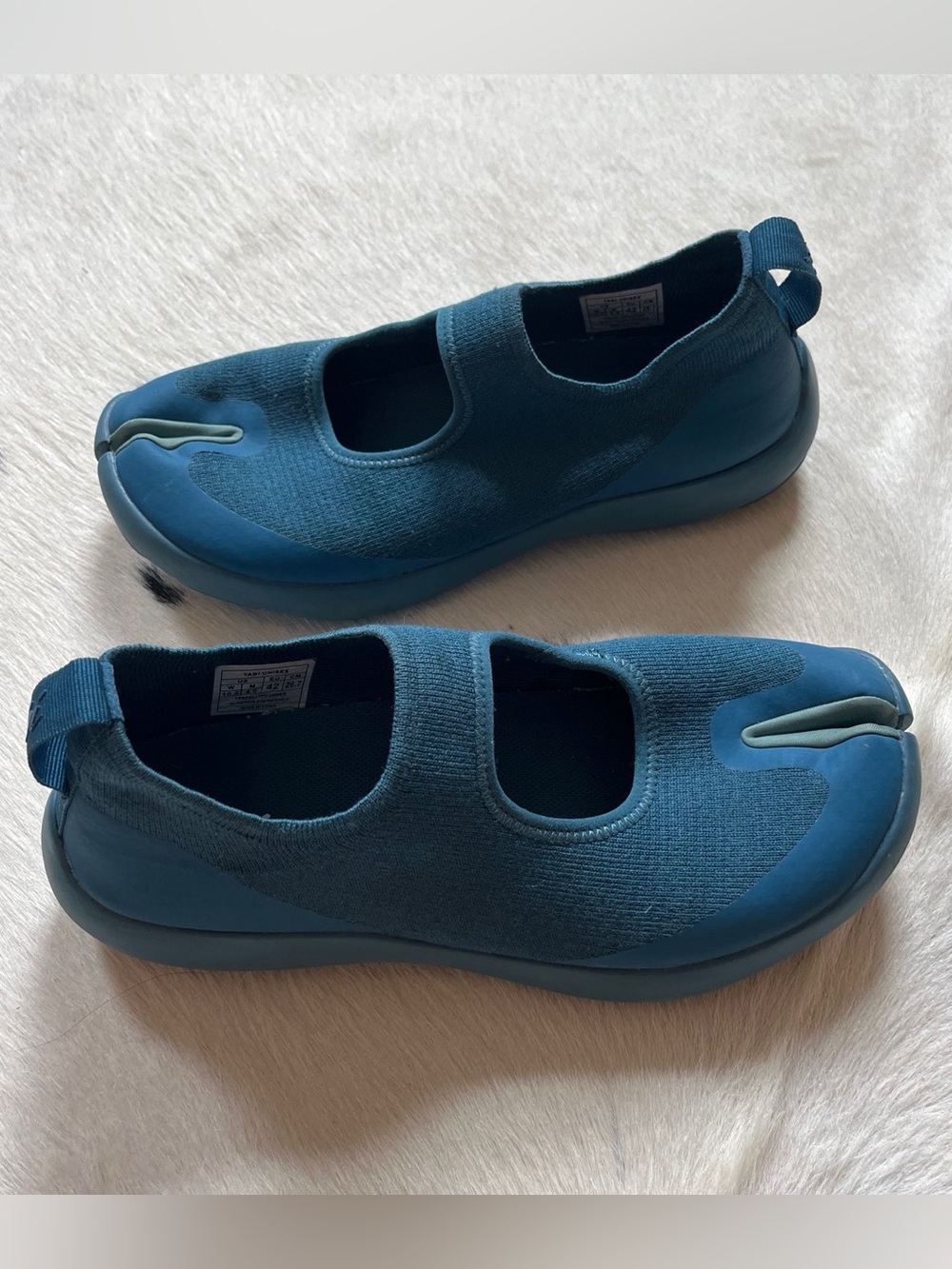 Blue Tabi slip on shoes